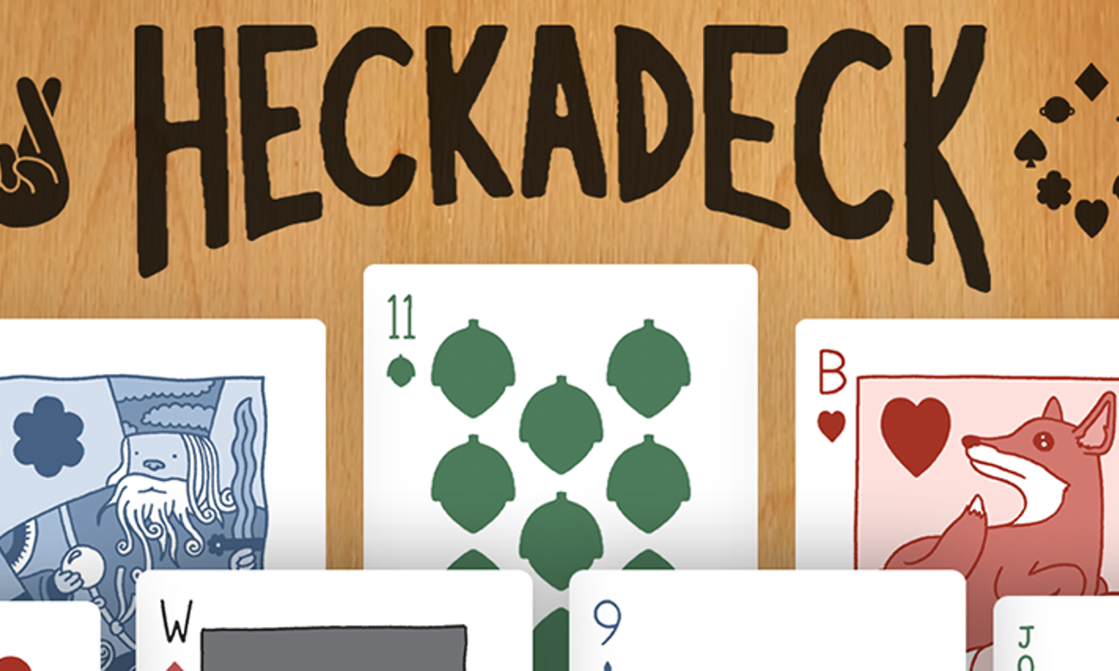 Heckadeck image with playing cards from the Heckadeck