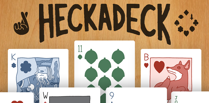 Heckadeck image with playing cards from the Heckadeck