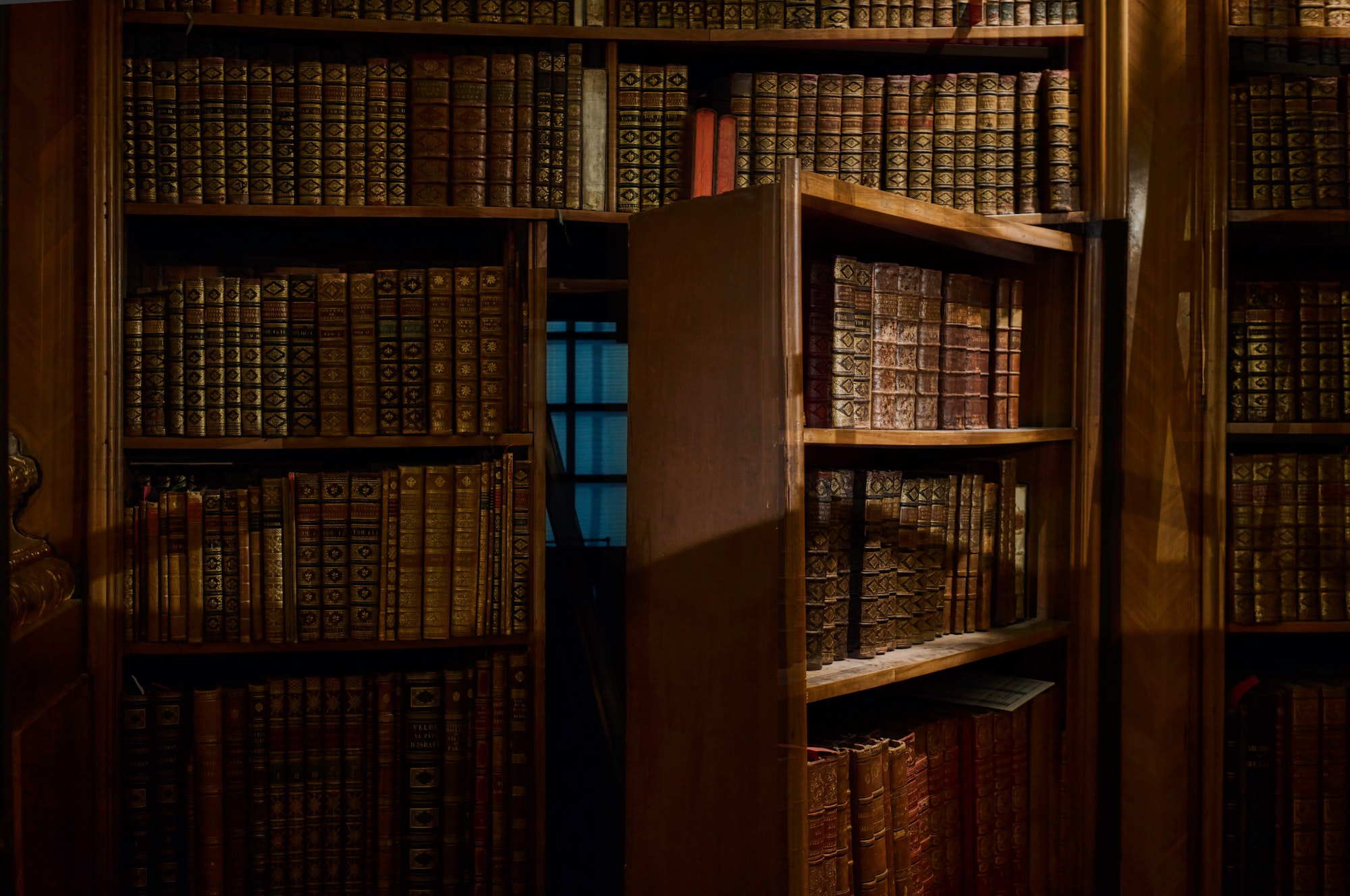Hidden door in a bookshelf
